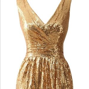 Women’s Metallic Gold Cocktail Dress - Brand New